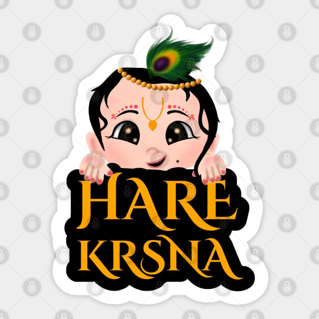 Iskcon - Krishna - hare krishna - Hindu gods - krsna Sticker by Saishaadesigns